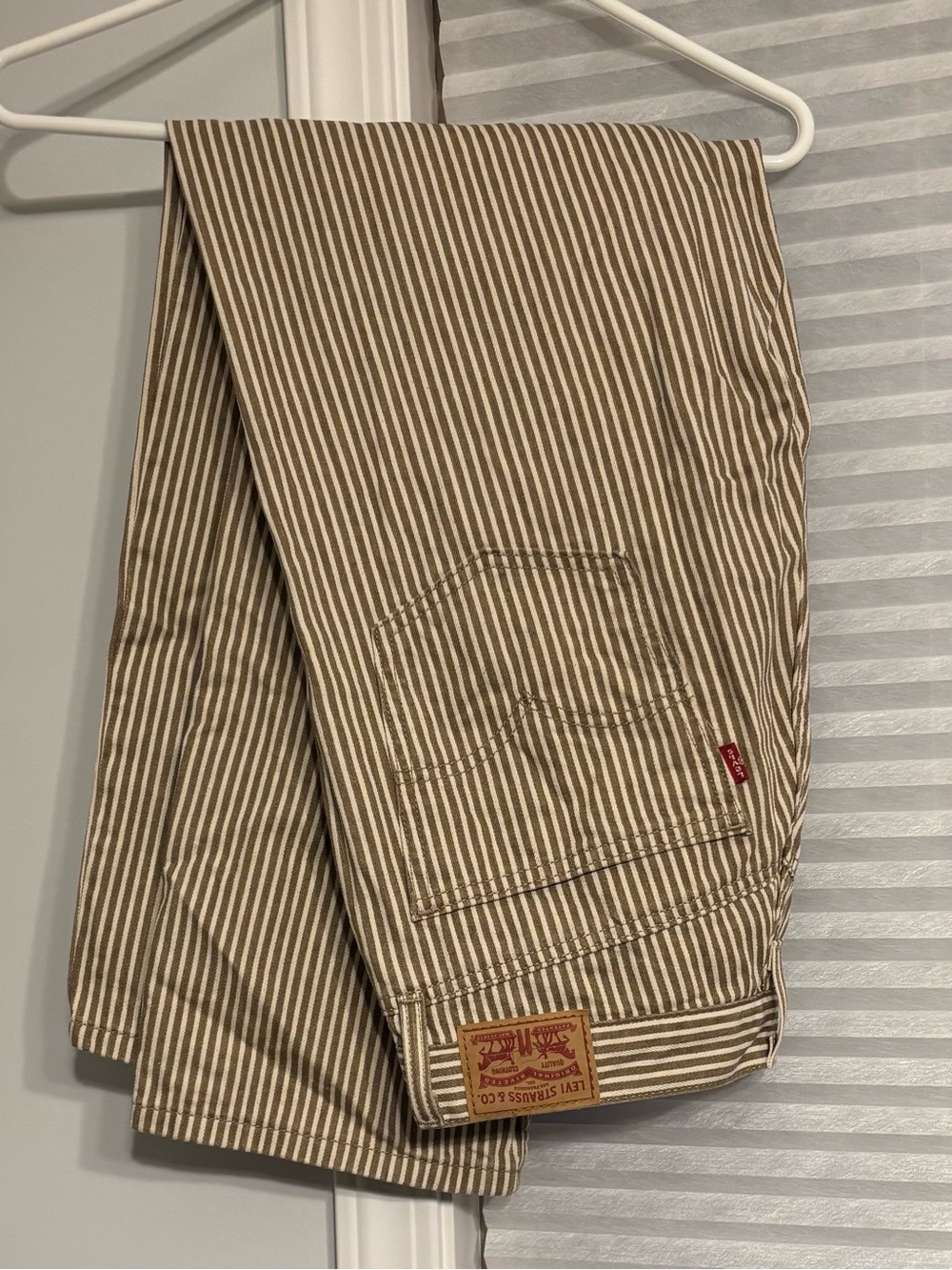 Levi's Tan and Cream Striped Chinos